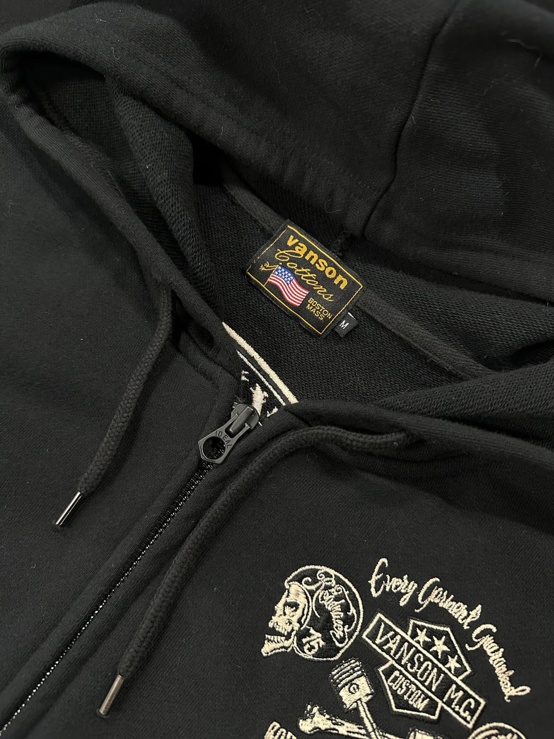 벤슨 스컬 로고자수 후드집업 상품이미지4