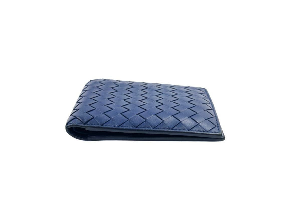 보테가베네타 인트레치아토 블루 레더 반지갑(정품) 상품이미지4