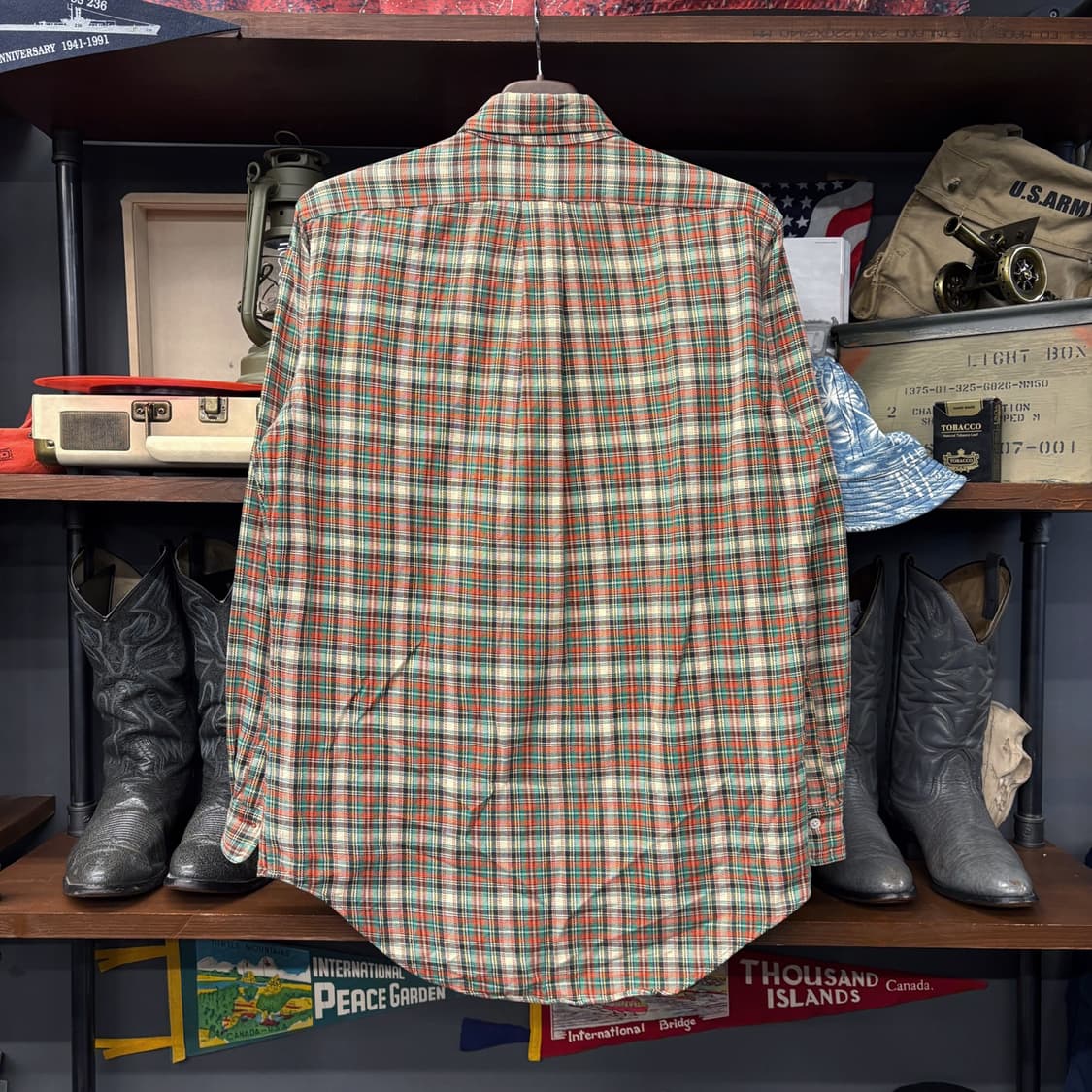 폴로 랄프로렌 트위드 타탄체크 버튼다운 셔츠 코튼트윌 오렌지포니 N657 상품이미지2