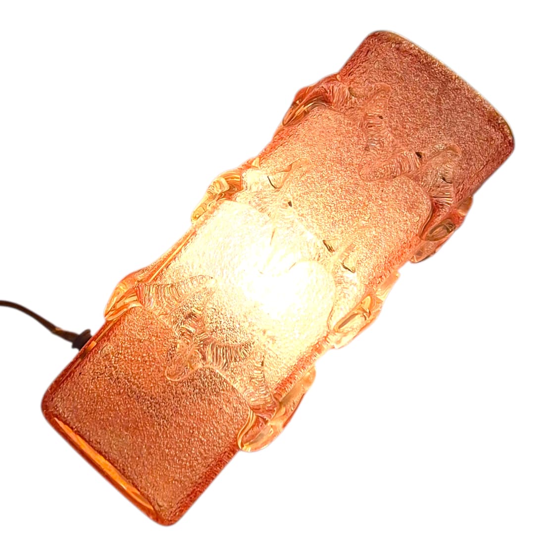 60s 이와타 핸드블로운 핑크 스퀘어 멜팅 조명 상품이미지2