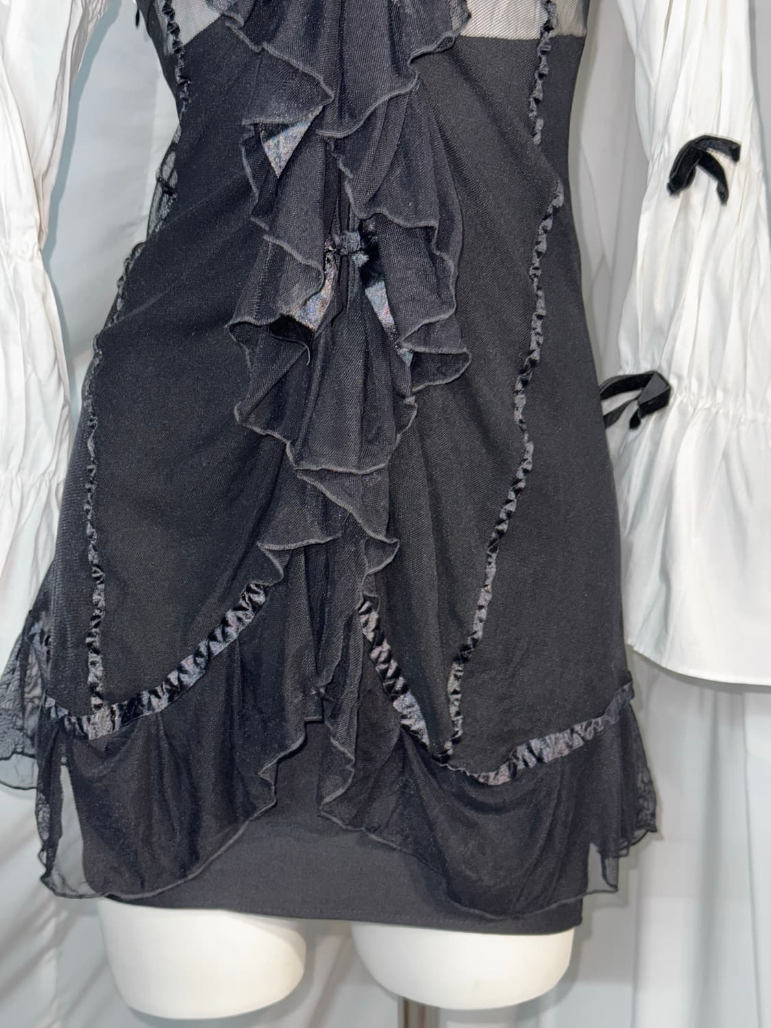 무채색 캐캐체 세라깔 고스고딕 데일리 로리 레이스 프릴 코디세트 상품이미지9