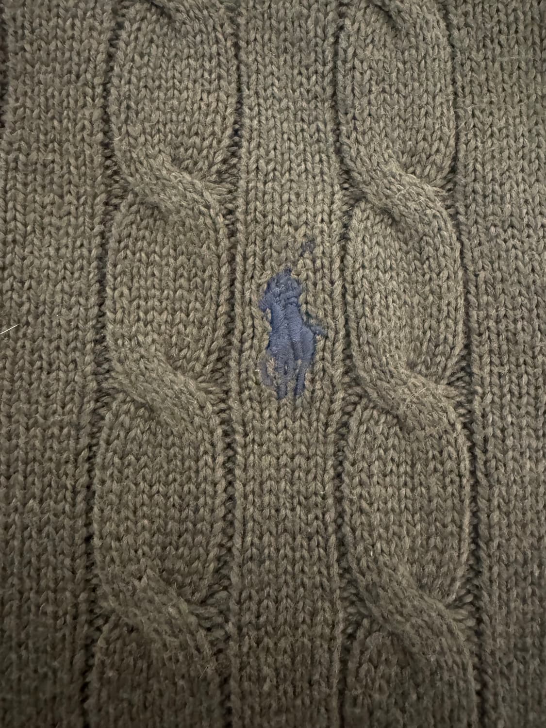 폴로 랄프로렌 케이블 반팔 카라 니트 L 큐알정품 상품이미지2