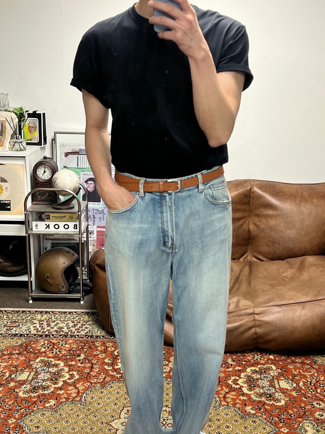 [32] MODNINE 모드나인 MOD7W 연청 와이드 데님팬츠 상품이미지3