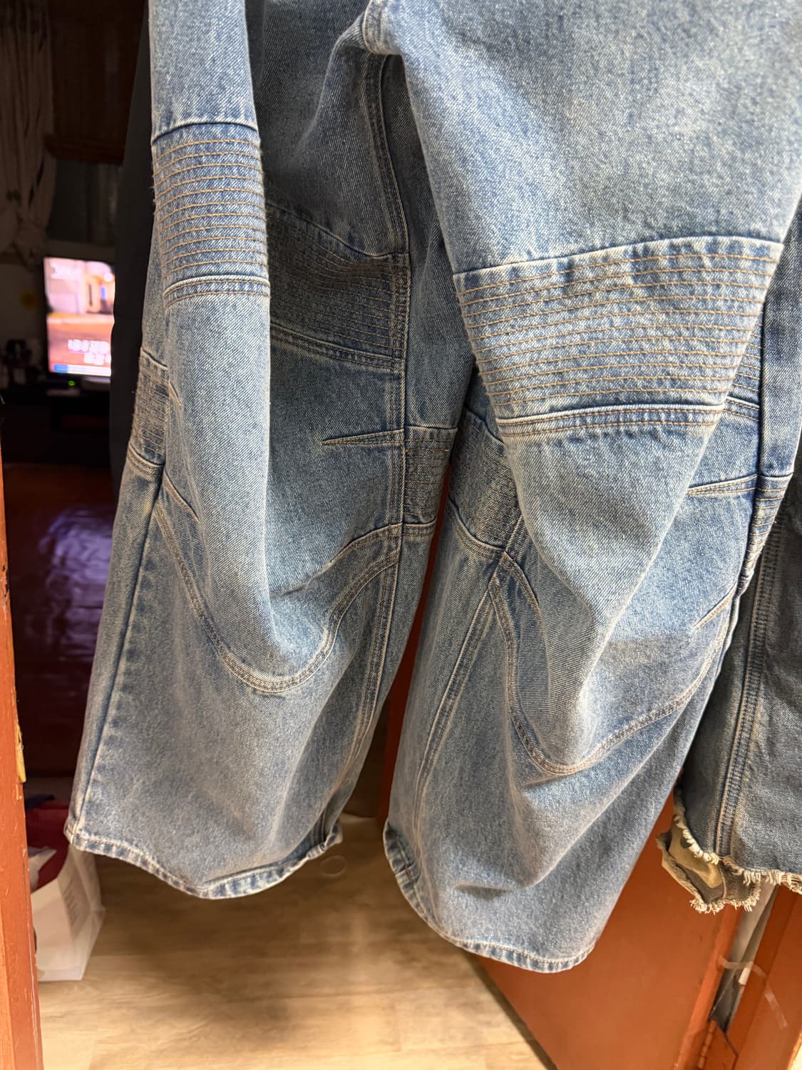 Structured Biker Denim Pants - Deep Blue 상품이미지4