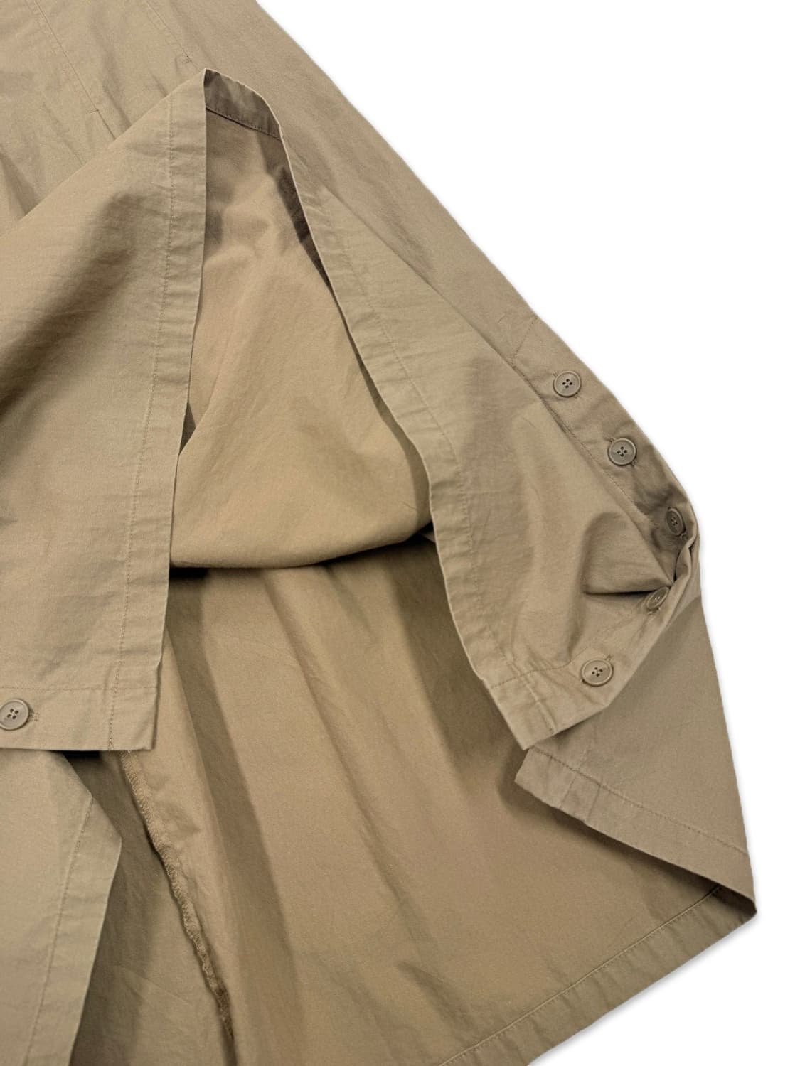 빈티지 라이트 브라운 사이드 단추 롱 스커트 상품이미지4