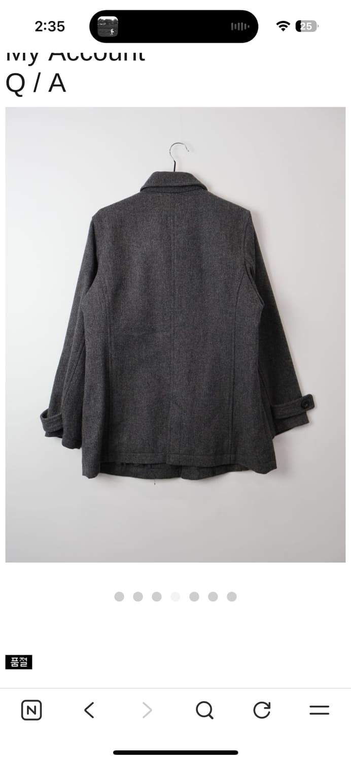 eastboy 빈티지 그레이 하프코트 반코트 상품이미지3