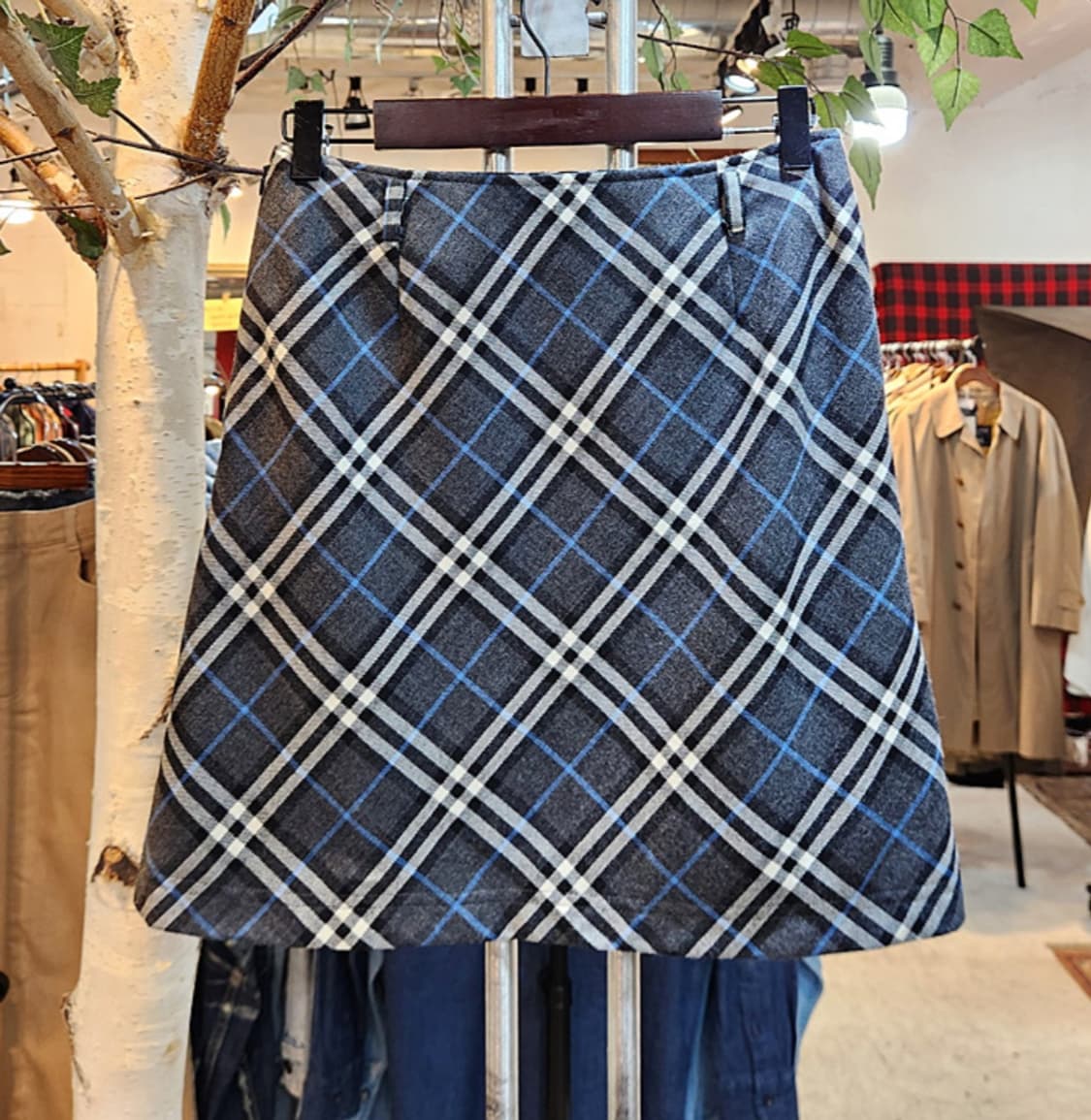 BURBERRY 버버리 런던 블루라벨 울 빈티지 체크 스커트 상품이미지4