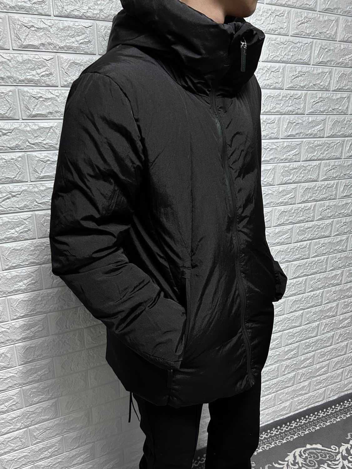 비대칭 하이넥 다운 패딩 자켓 상품이미지2