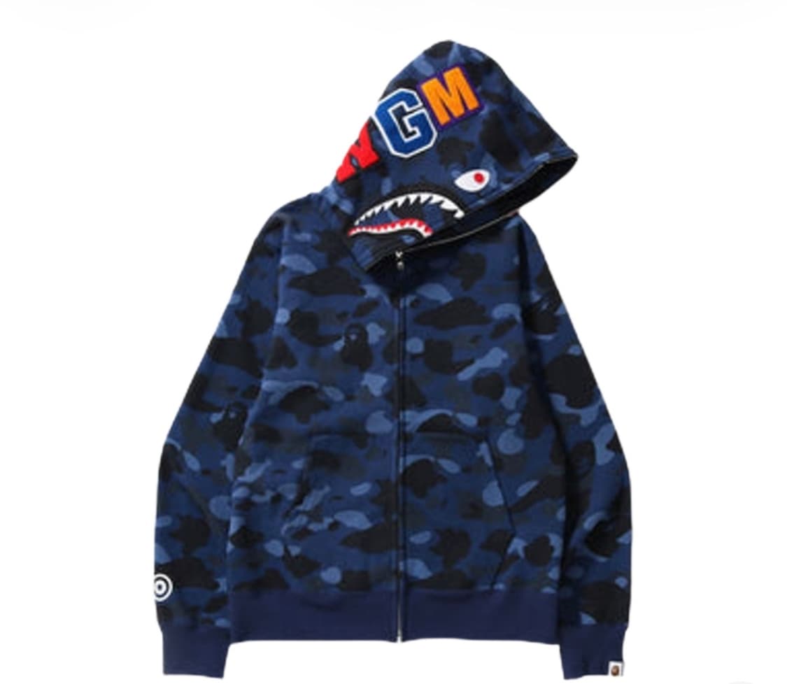 베이프 청계 샤크 후드집업 블루 L 상품이미지1