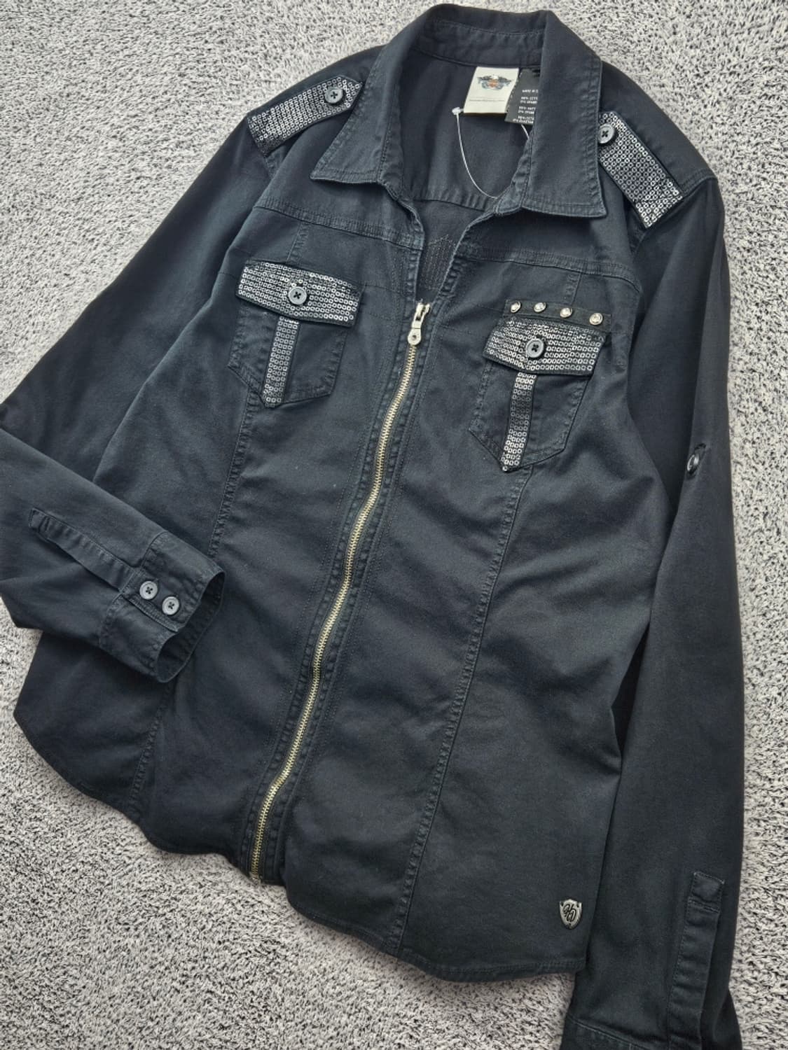 할리데이비슨 스팽글 포인트 집업 셔츠 자켓 ( M추정 ) / 11668 상품이미지4