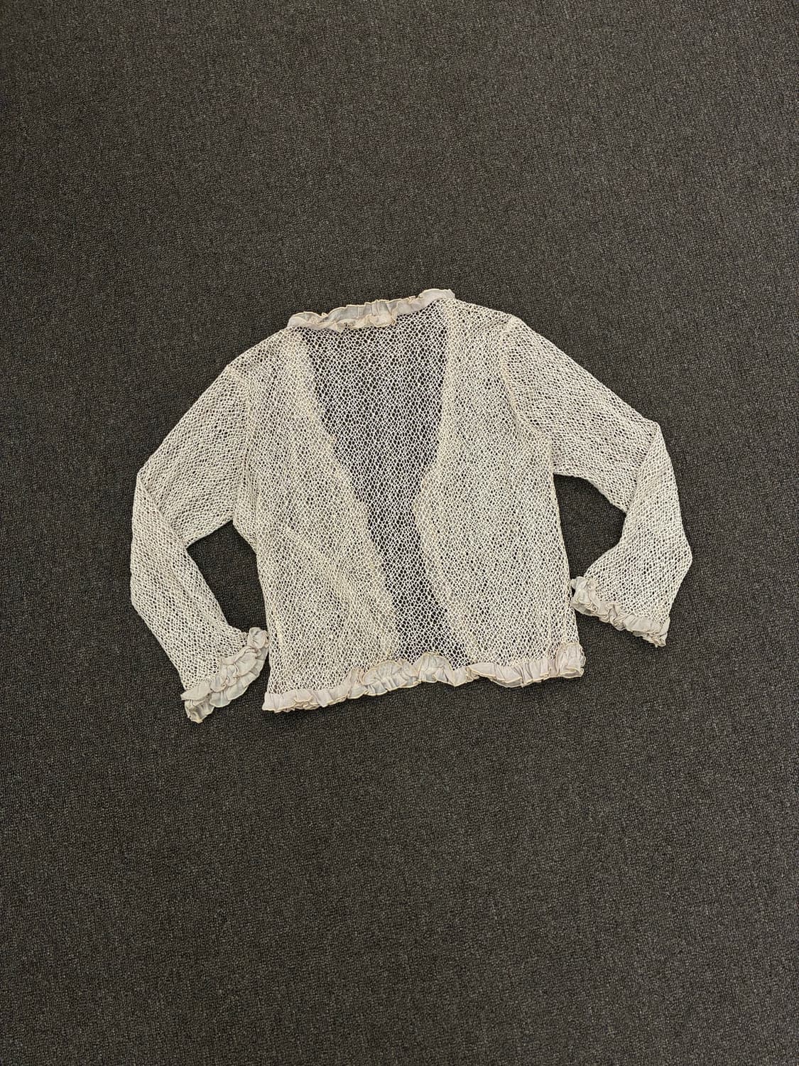 OS)Maglione Millione 빈티지 여성 프릴 펀칭 가디건 상품이미지5