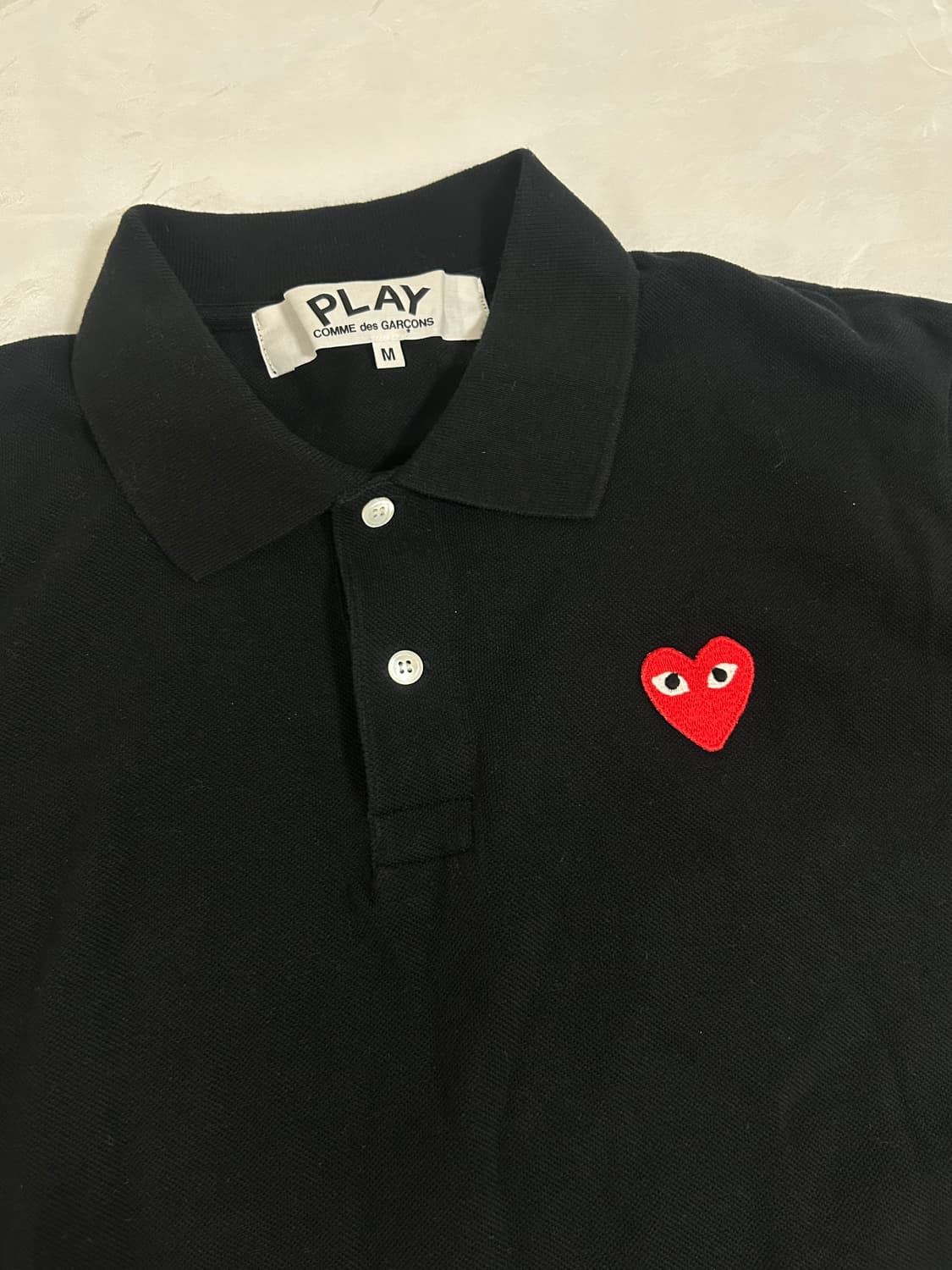 꼼데가르송 블랙 반팔 카라티 상품이미지2