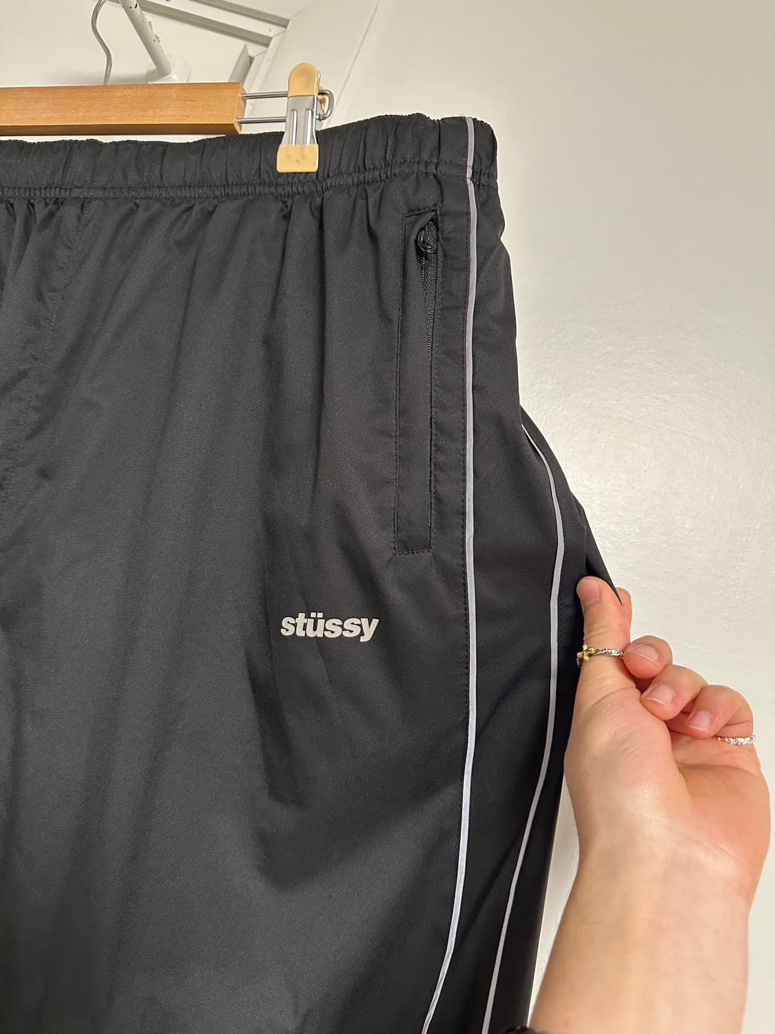 스투시 3M 파이핑 팬츠 블랙 트랙팬츠 상품이미지5