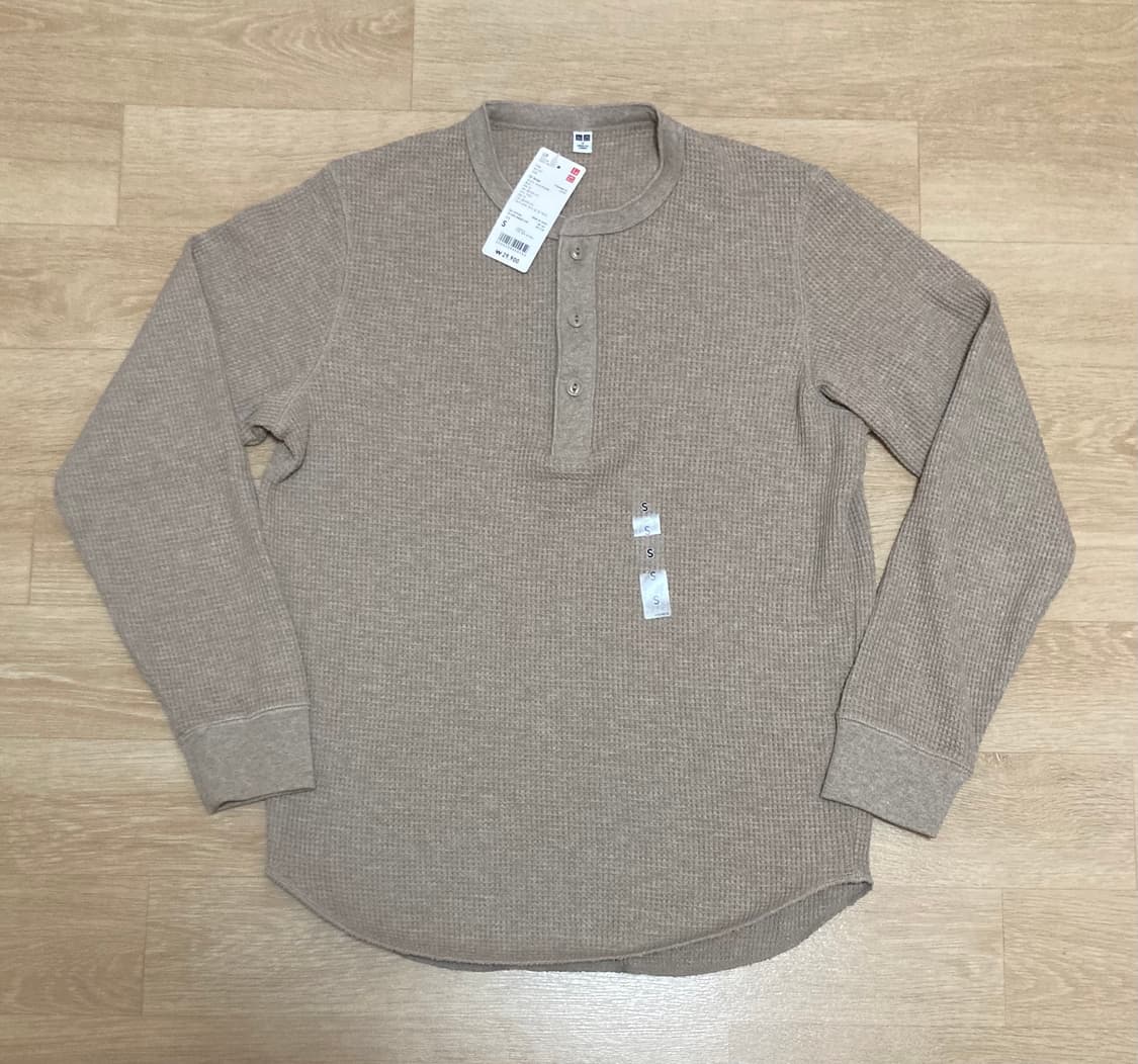 유니클로 헨리넥 와플 티셔츠 S 상품이미지1