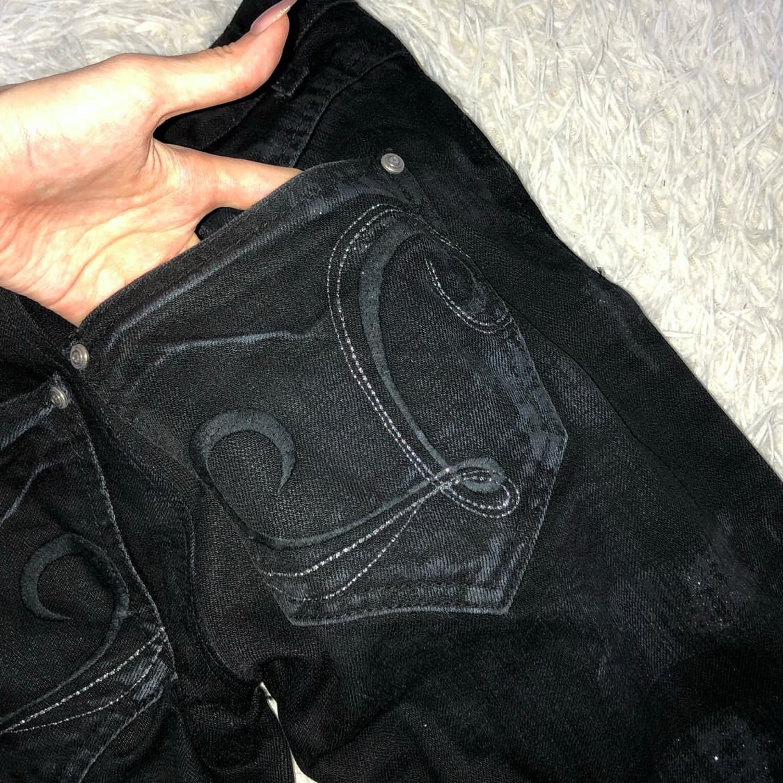 빈티지 글리터 워싱 데님 팬츠 상품이미지6