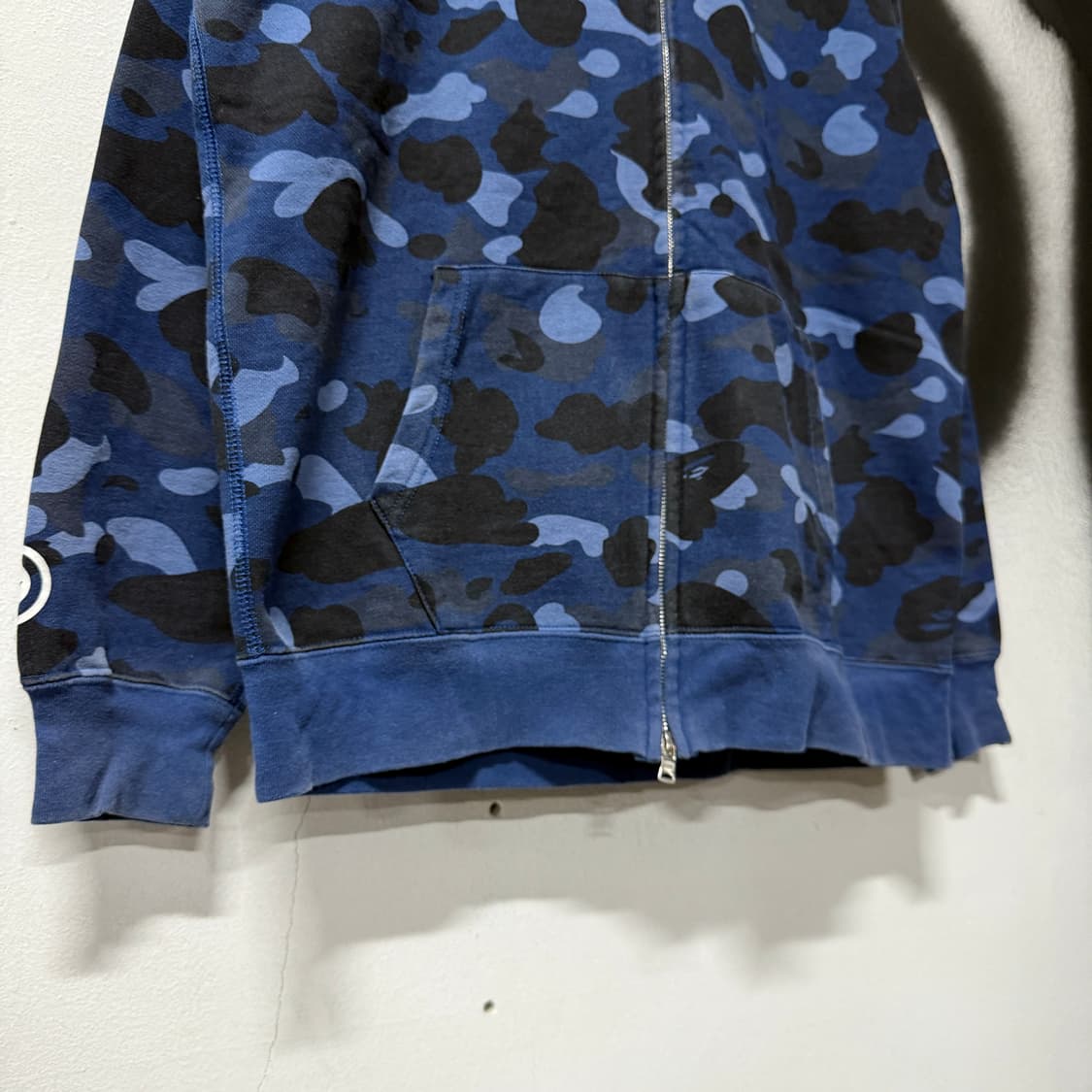 베이프 블루 카모 청계 샤크 풀 집업 후디 상품이미지4