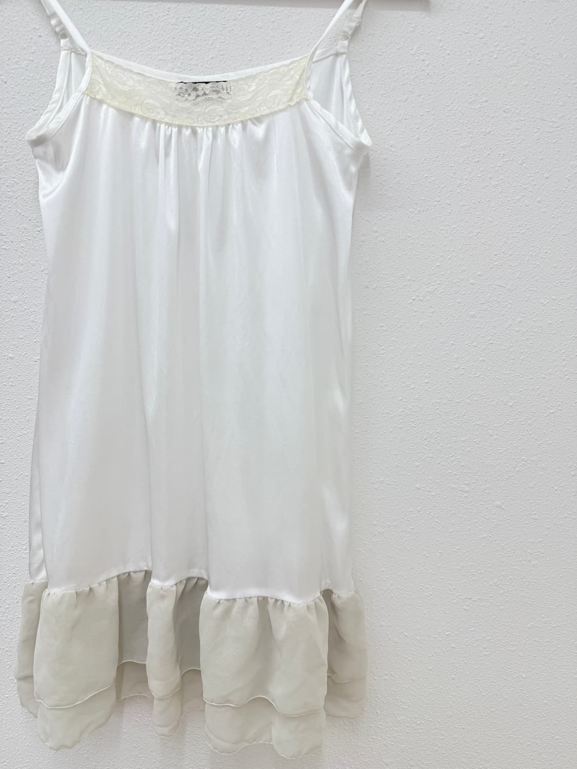 빈티지 화이트 레이스 프릴 레이어드 원피스 상품이미지2