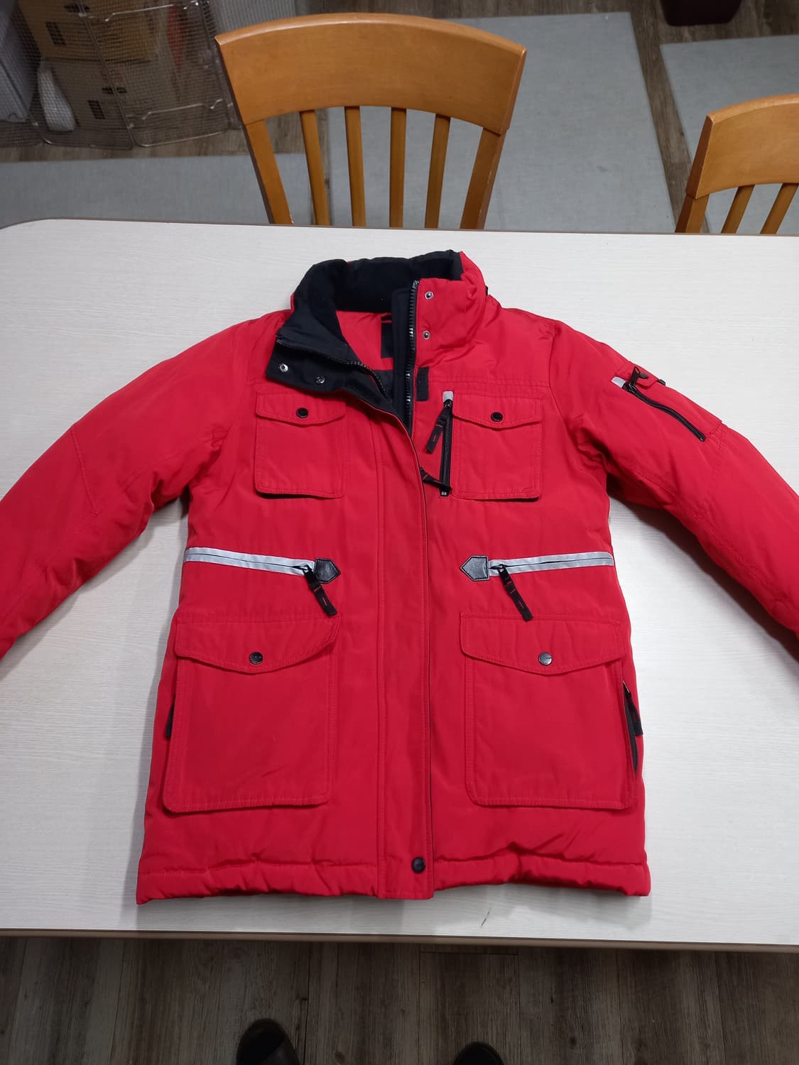 M90 EVISU 덕다운 하프패딩 레드 M-988 상품이미지1