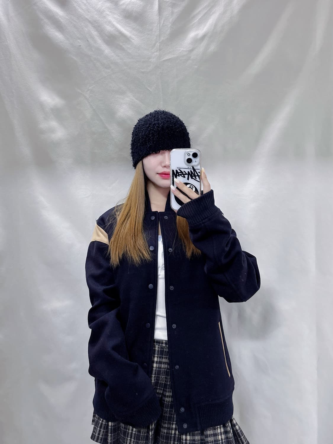 올세인츠 블랙 울 바시티 자켓  상품이미지1