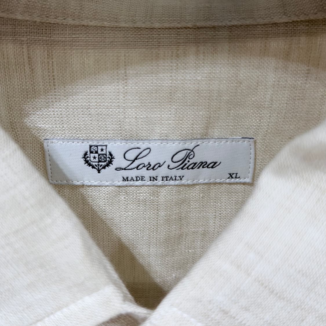 (S/XL,54) / 로로피아나 아이보리 린넨 셔츠 반바지 셋업 상품이미지3