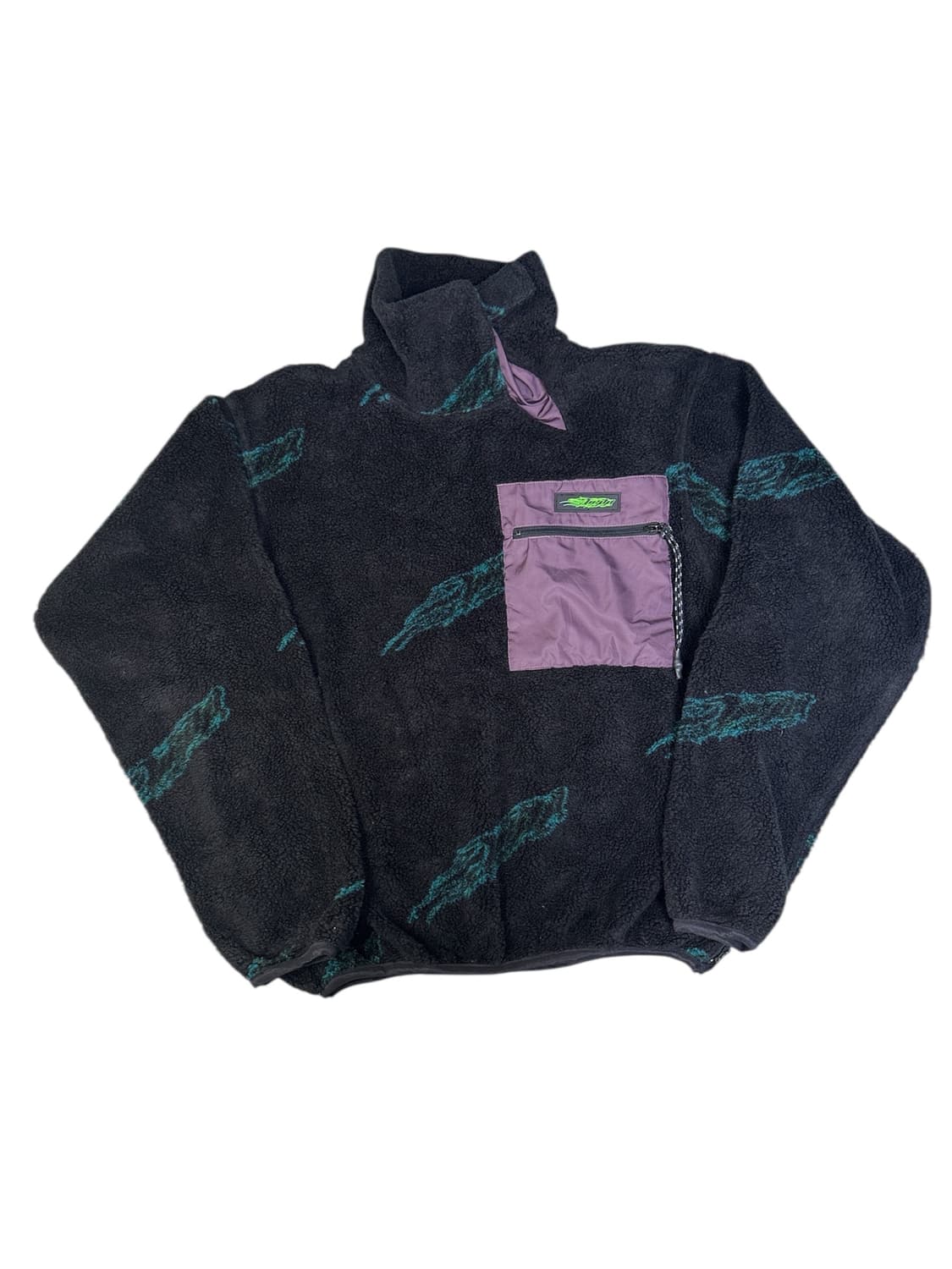 지에다 JieDa 보아 하이넥 플리스자켓 블랙 2 상품이미지1