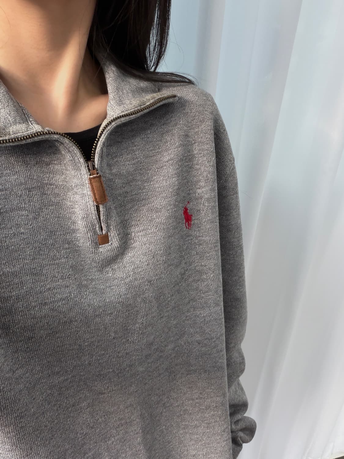 [M]폴로 랄프로렌 그레이 하프집업 코튼 니트 상품이미지2