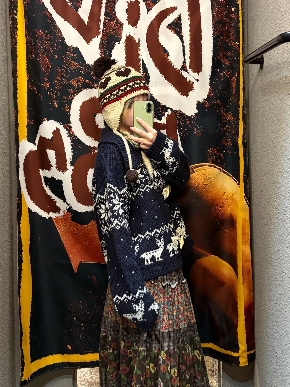 빈티지 노르딕 떡볶이 니트가디건 상품이미지3