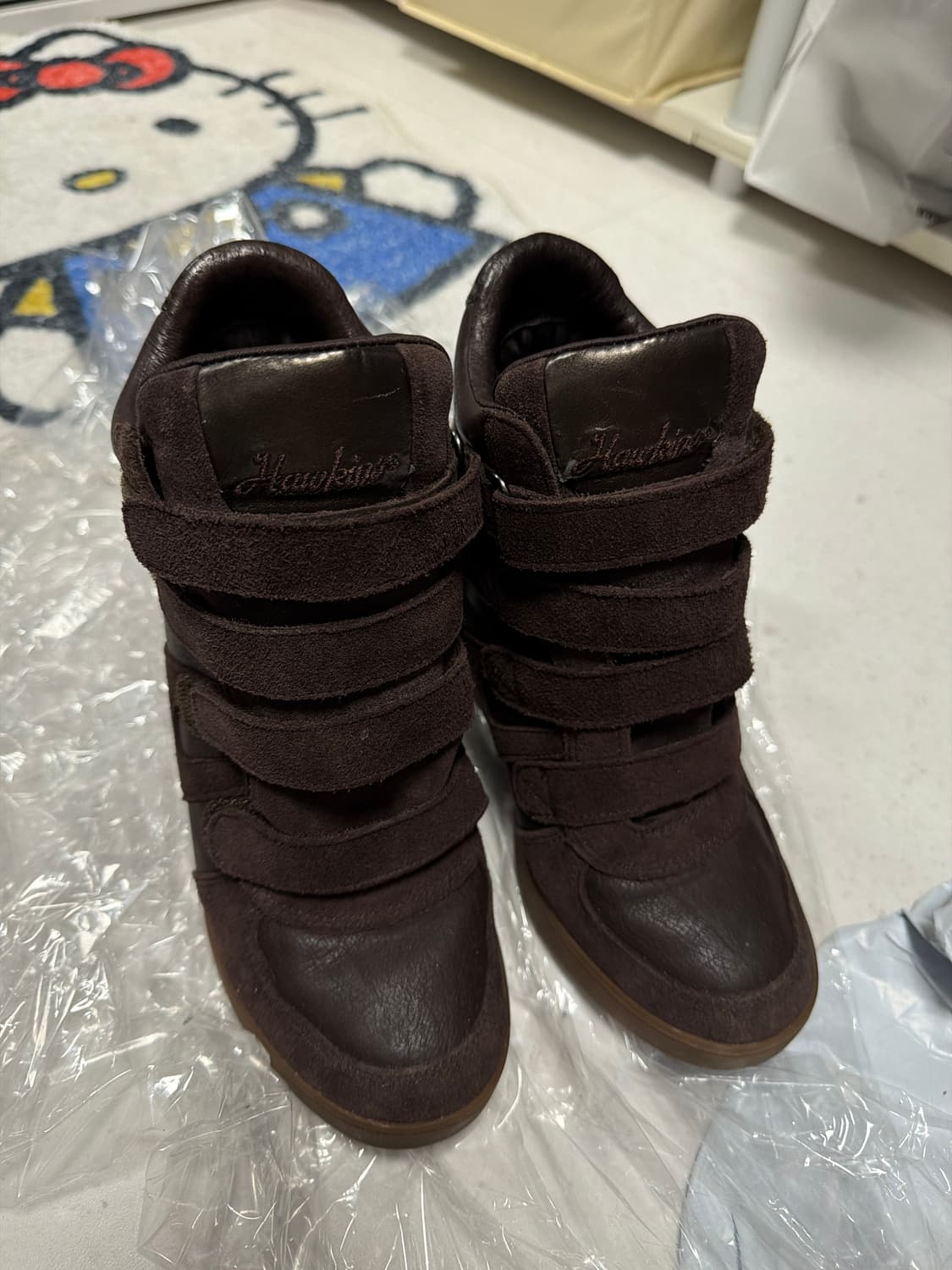 호킨스 스포츠 웨지 벨크로 스니커즈 브라운 235 상품이미지3