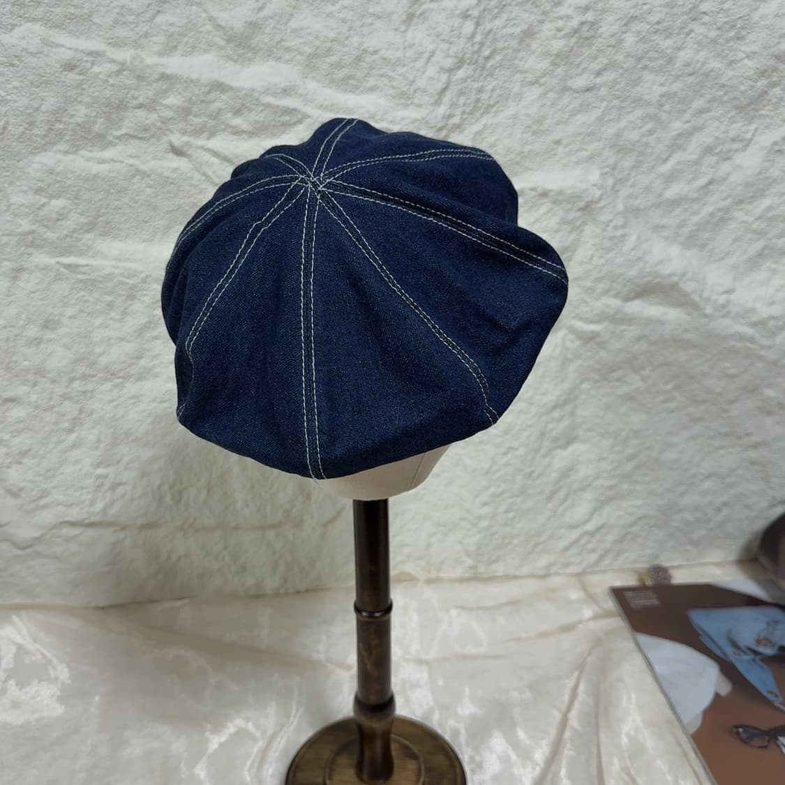 빈티지 네이비 블루 데님 베레모 상품이미지3