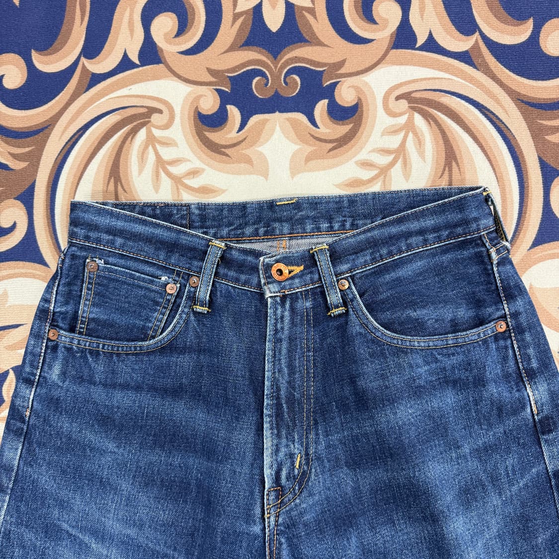 (30)JPN 에드윈 EDWIN 505 워싱데미지 셀비지 데님팬츠 상품이미지2