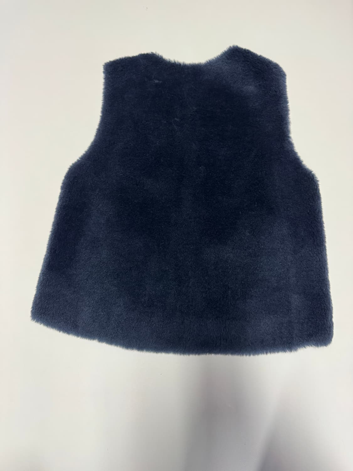 여성 City Gee 시티지 천연 양모 집업 베스트 S 네이비 상품이미지2