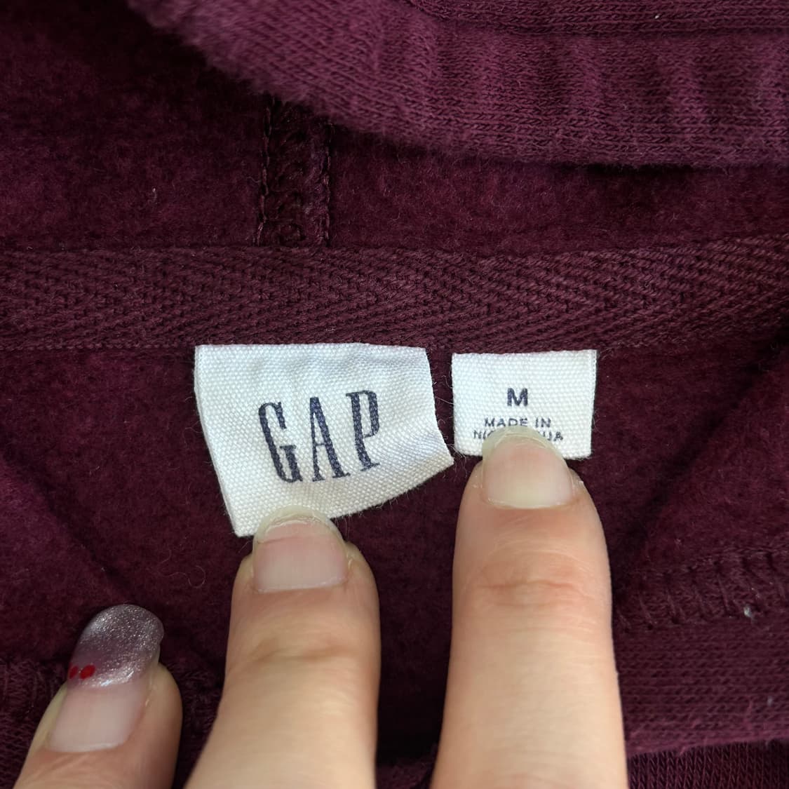 Gap 갭 네이비로고 와인 후드티 상품이미지5