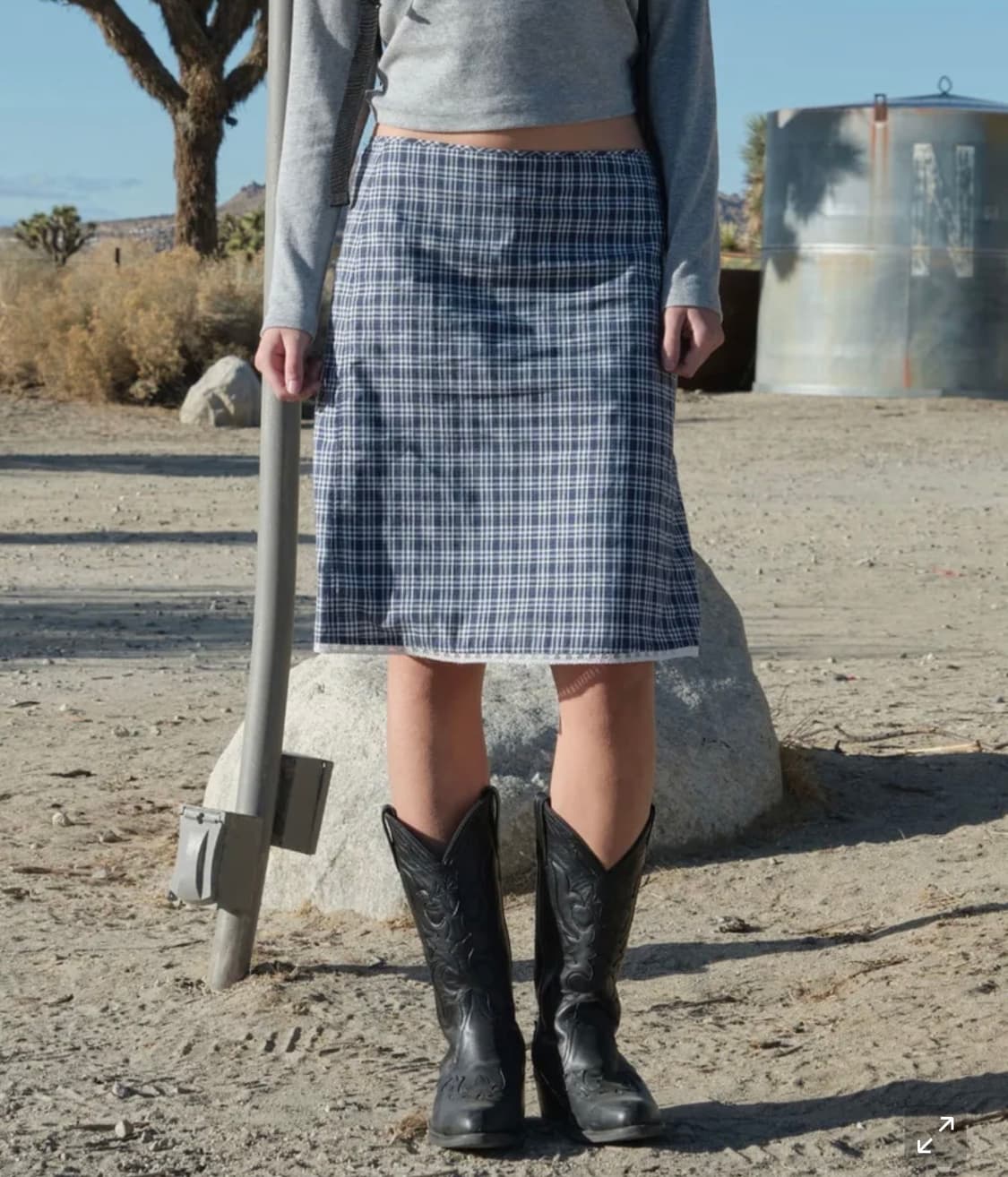 로우클래식 레이스 미디 스커트 블루네이비 M 상품이미지1