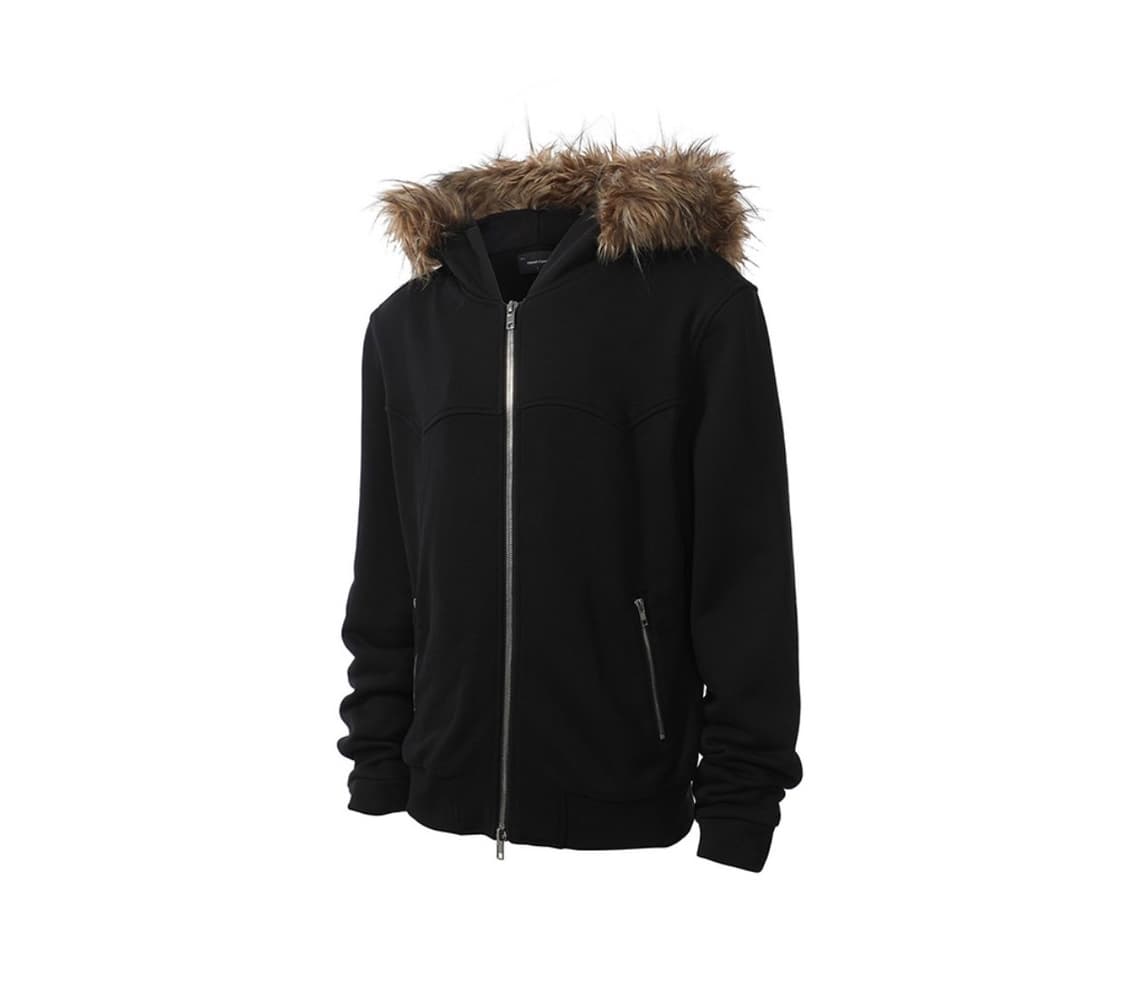 비엑세스 퍼 후드집업 블랙 상품이미지2