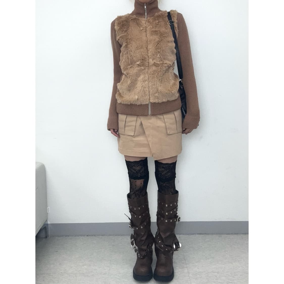 빈티지 베이지 y2k 카고 스커트 상품이미지2