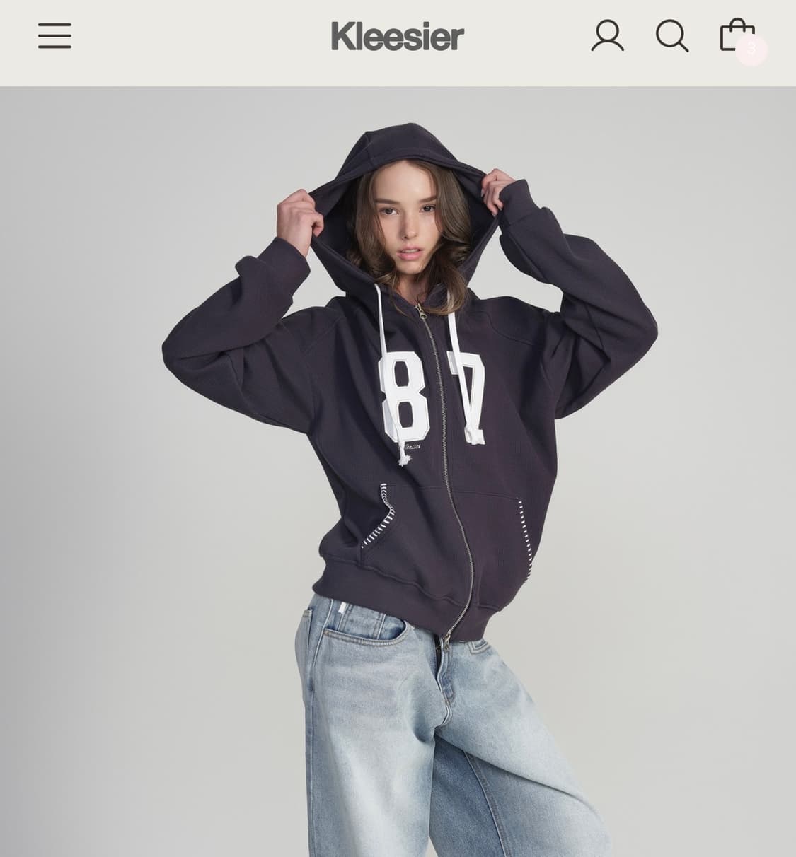 양도 클리시어 와플 후드집업 상품이미지1