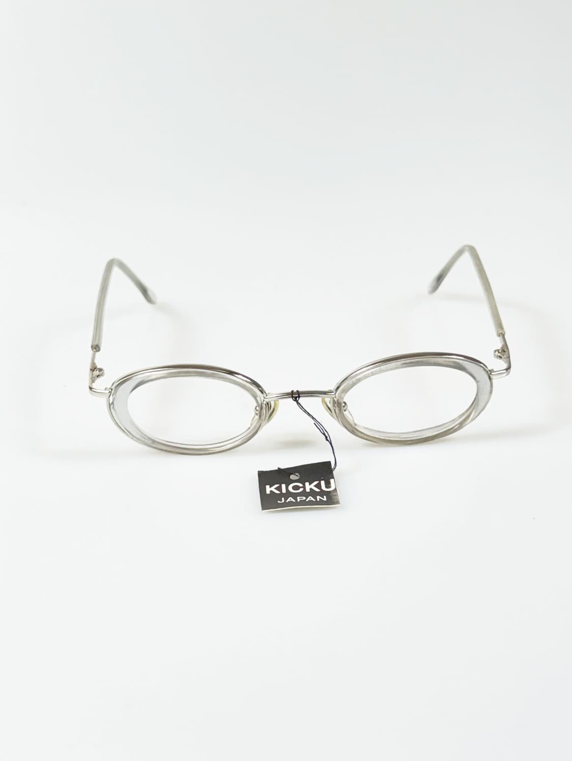 90s KICKU JAPAN 오벌 클리어 프레임 빈티지 안경 상품이미지2