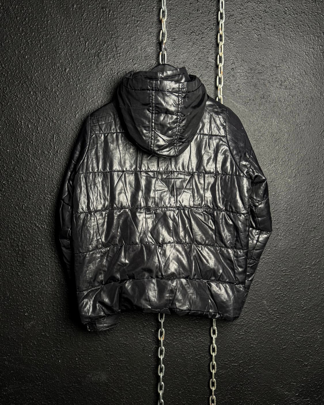 Glossy Black Hooded Jacket 상품이미지4