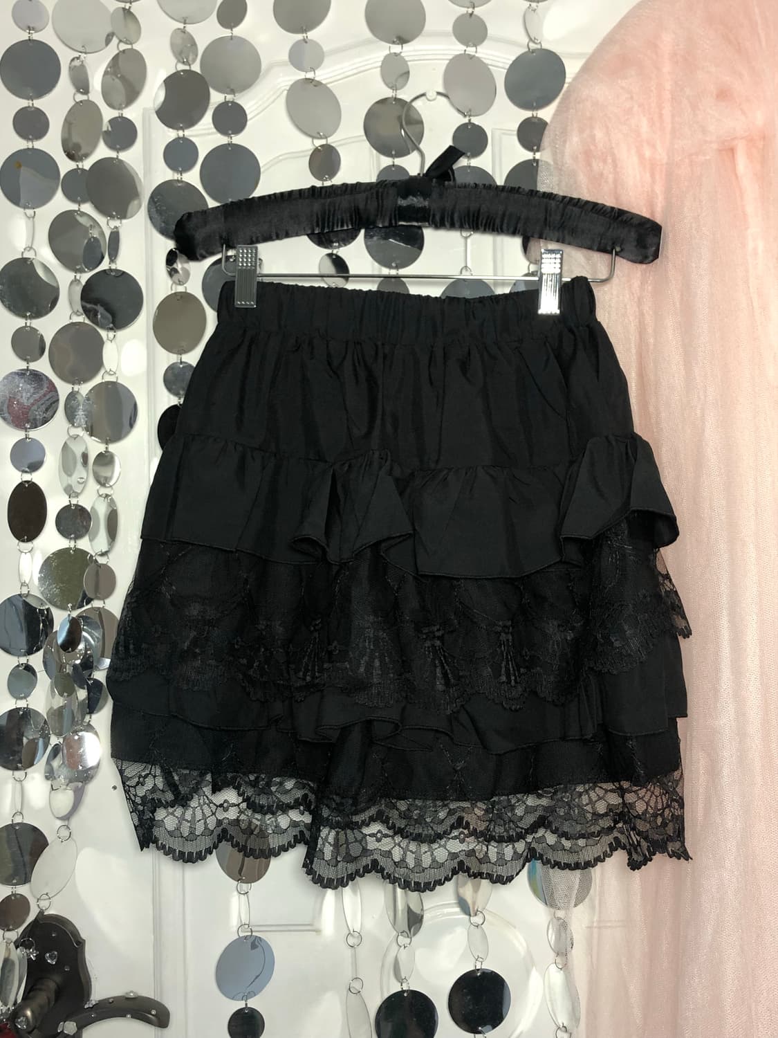 Black frill lace sk 상품이미지2