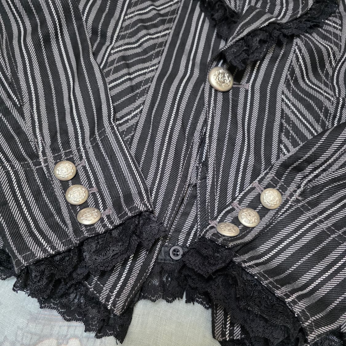 ALGONQUINS 알곤퀸즈 스트라이프 펑크 자켓 y2k 갸루 상품이미지4