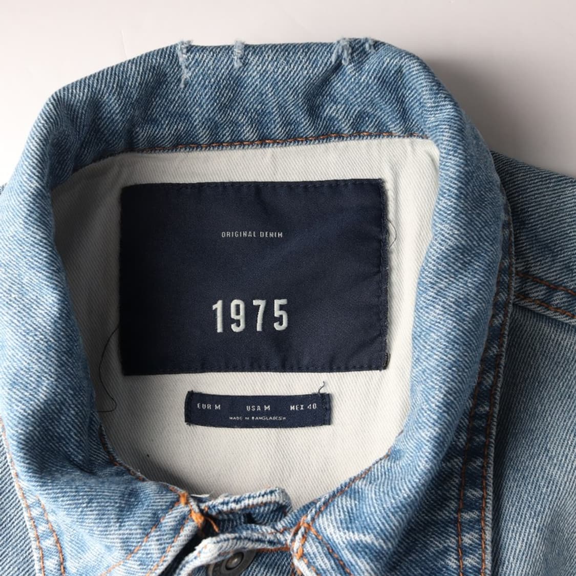 ZARA 1975 빈티지 워싱 데님 트러커 자켓 M 상품이미지5