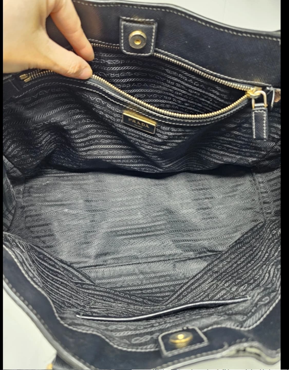 정품 프라다 사피아노 럭스 BN1844 블랙 토트백 상품이미지8