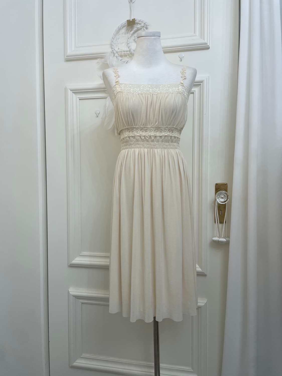 ivory lace point shirring fairy opc(size 상품이미지1