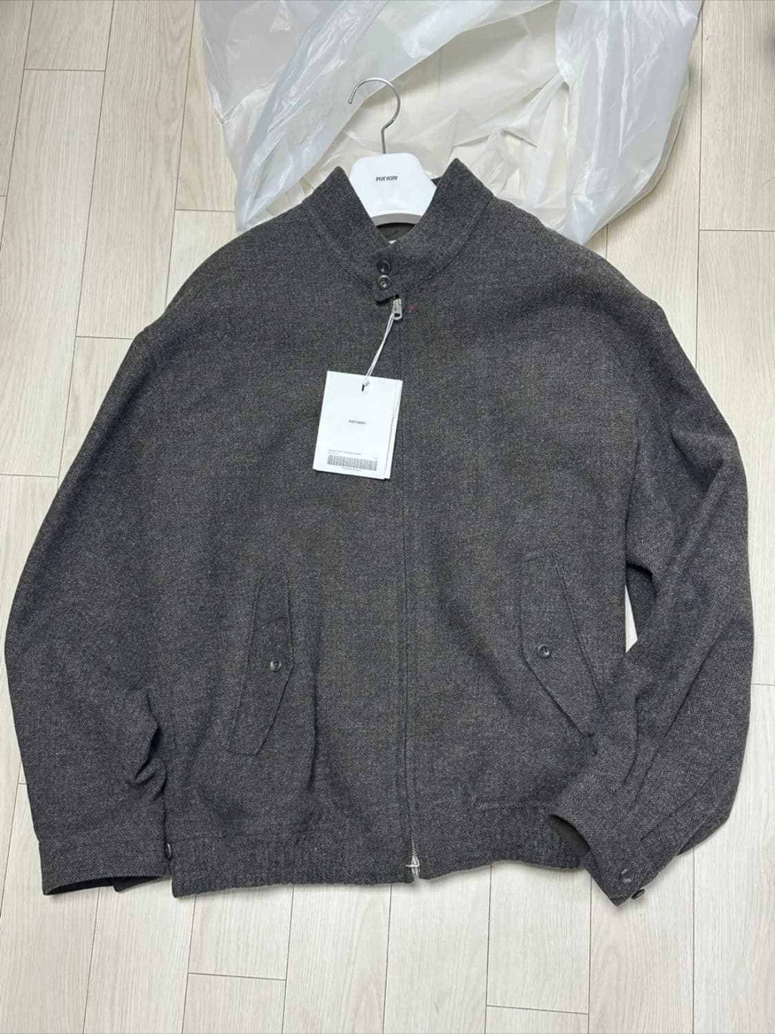 포터리 셔틀랜드 울 해링턴 자켓 다크브라운 3사이즈 상품이미지7