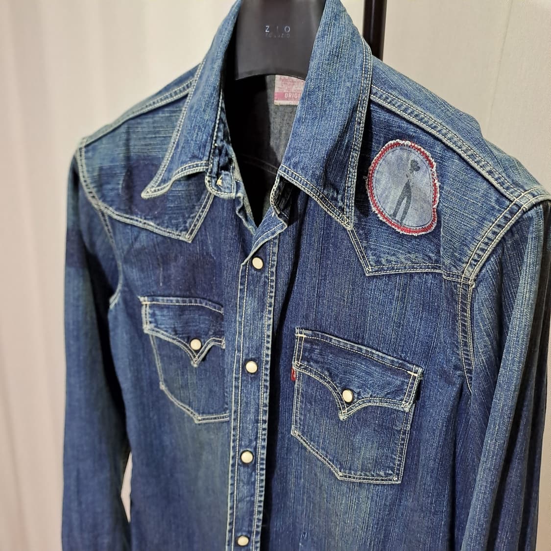 (택포) 00s 리바이스 패치 웨스턴 데님셔츠 L B769 상품이미지3