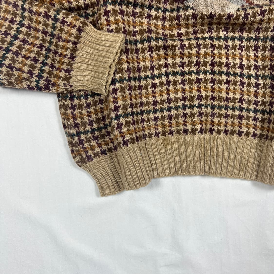 90‘s 폴로랄프로렌 천둥오리 체크 니트 스웨터 상품이미지3