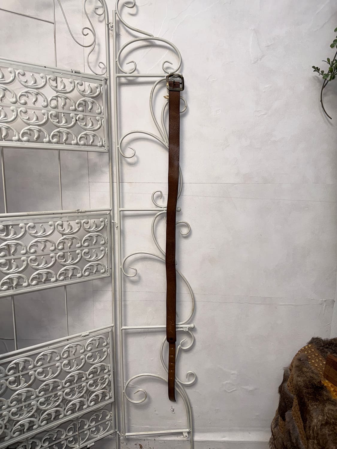 DIESEL brown cow skin logo belt 상품이미지3