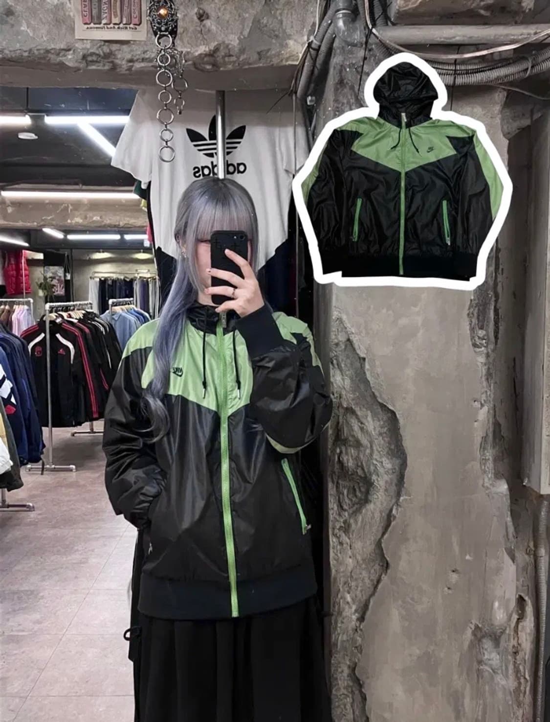 나이키 바람막이 블랙 그린 XXL   #csz3210 상품이미지1