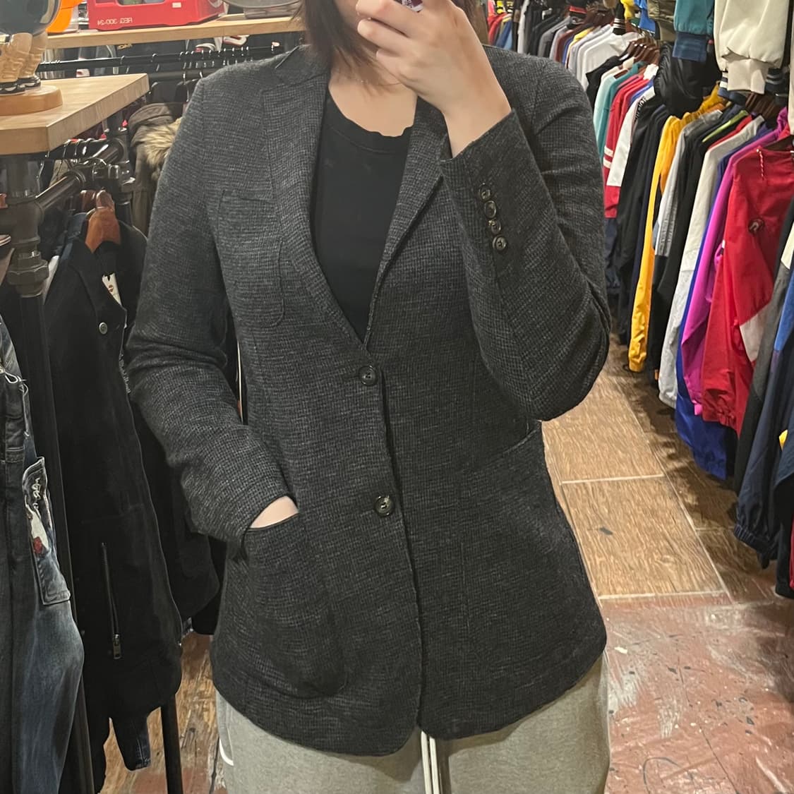 [HI] 빈티지 블레이져 자켓 블랙 상품이미지1