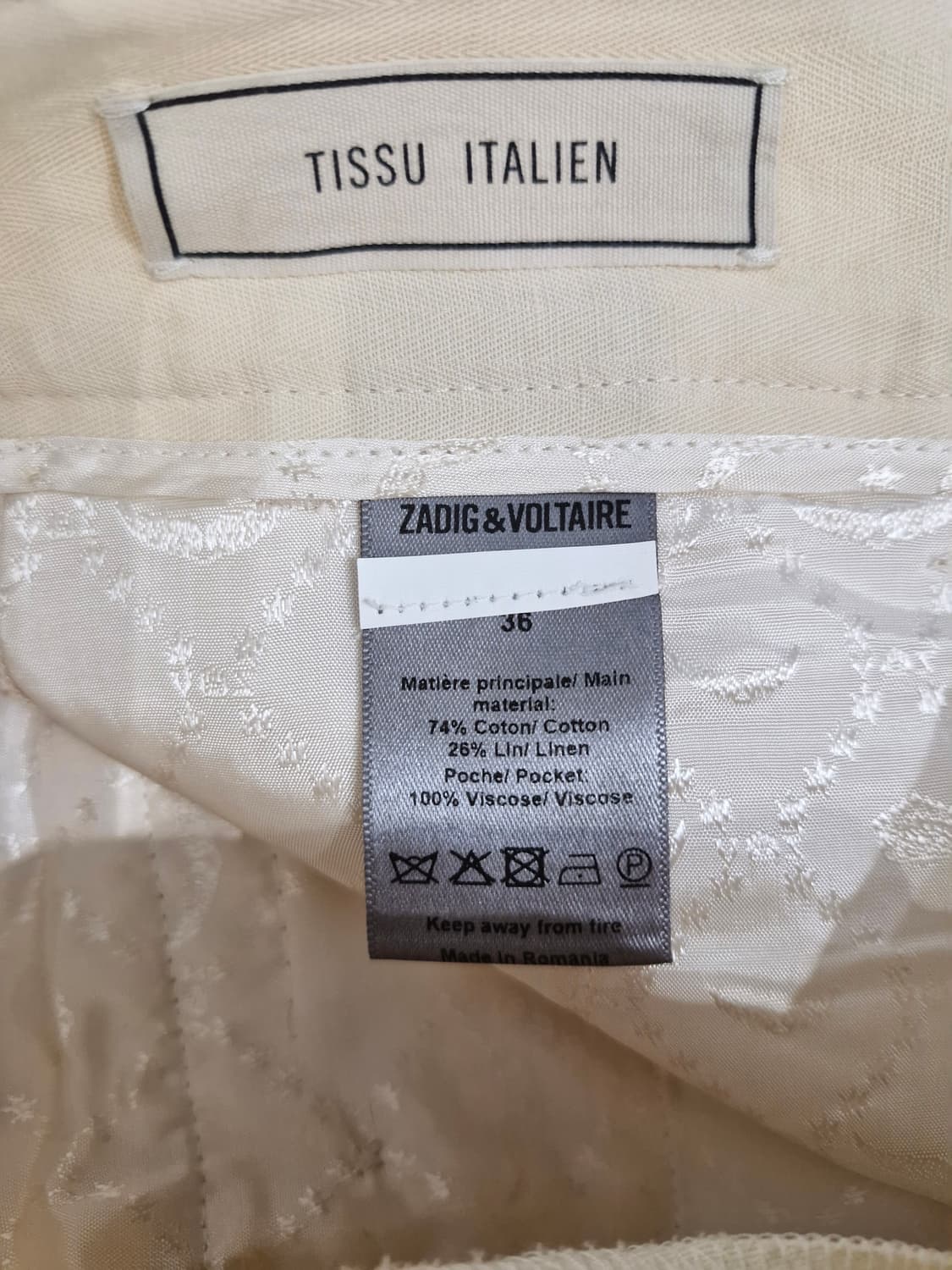 쟈딕앤볼테르 백밴딩 린넨 팬츠 아이보리(36) 상품이미지7